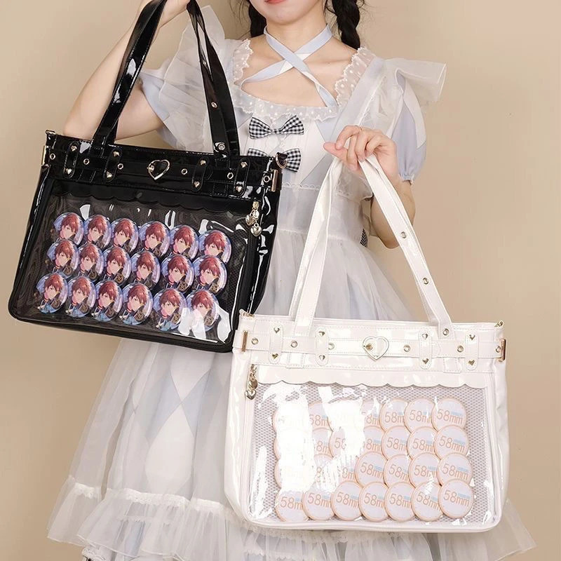 Original Spicy Girl Cool Ita Bag Large Capacity Transparent Pain Layer Crossbody Bag Love Chain Ulzzang Shoulder Bag Handbag 250714