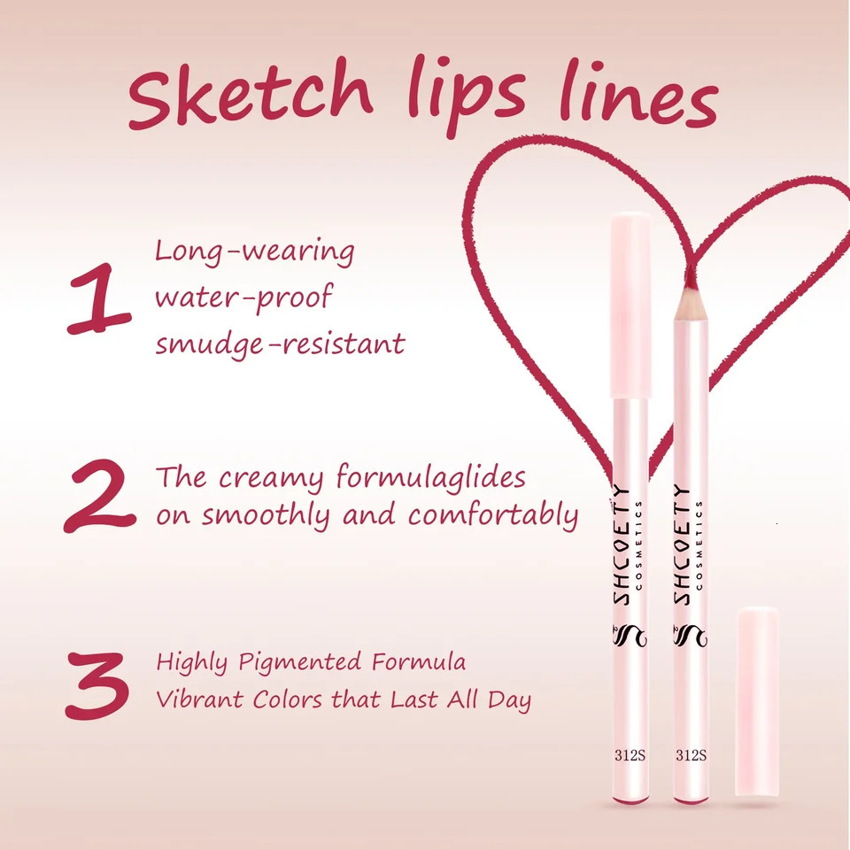 Matte Lip Liner Pencil Set of 12 Nude Brown Shades Highly Pigmented Smooth Velvet Finish Long-Lasting Waterproof Smudge-Proof 250716