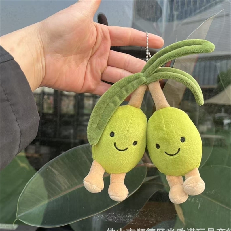 Creative Jell ycat Green Olives Pendant Keychain Cute Green Plush Toy Birthday Gift Bag Hanging 250717