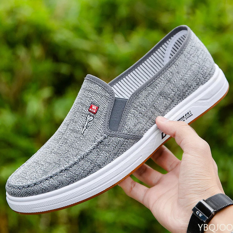 Mens shoes are breathable and light old Beijing cloth shoes mens low top canvas shoes and lazy work shoes 250716