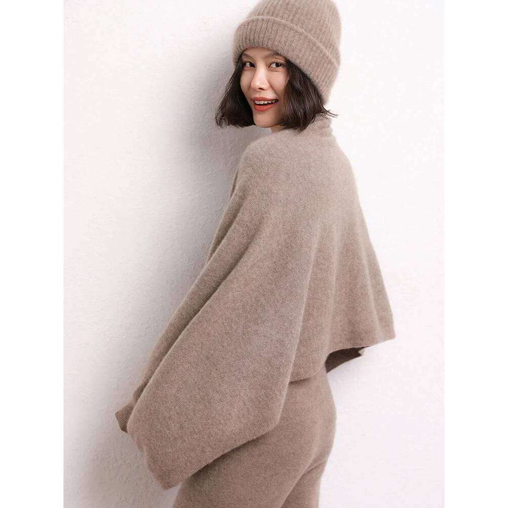New Arrival Autumn Winter Knit Women Shawl Solid Color 100% Goat Cashmere Scarf Warm Fashion Capes Lady High Quality Scarves MDNG
