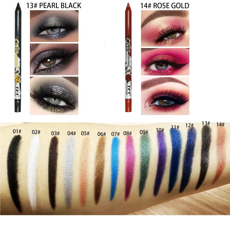 Colorful Long-lasting Eyeliner Pencil Waterproof Quick-dry No Blooming Blue Pink Eye Liner Pen Eyes Makeup Cosmetics Tools 250717