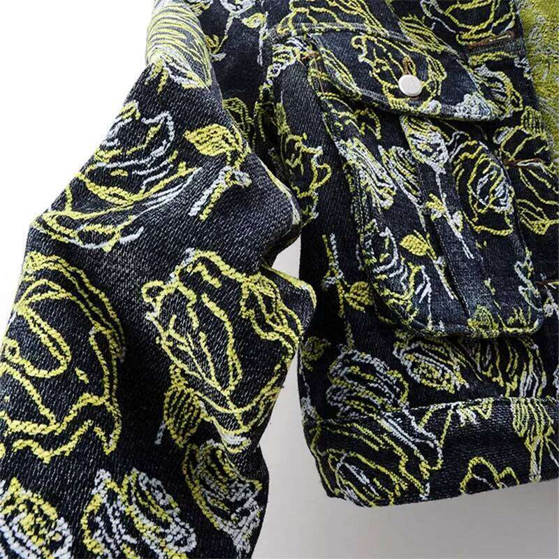 Spring Vintage Embroidery Jacquard Big Pocket Denim Women Cowboy Outwear Chaquetas Mujer Loose Short Jeans Jacket Female