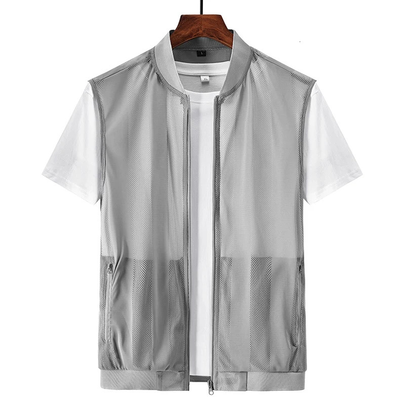 Summer Men Mesh Hollow Waistcoat Breathable Outdoor Sports Coat High-Quality n Leisure Vest Men 250717