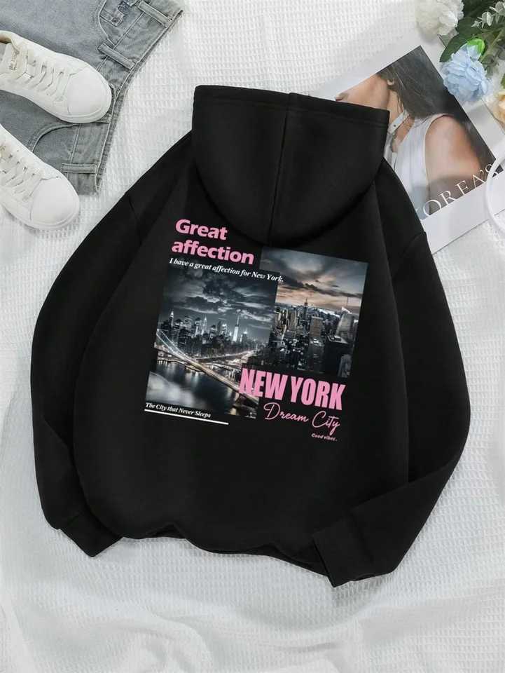 New York Dream City Printed Hoodies Casual Fashion Women Pullover Fashion Sweatshirt Girl Coats Rap Rock Sweats Womens Clothing XJ250717