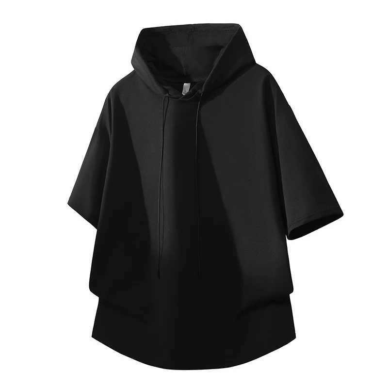 Men Pullover Hooded Sweatshirt Solid Color Lace Up Sports Casual Hoodies Spring Autumn Clothing American Retro Mens Sweatshirt XJ250714