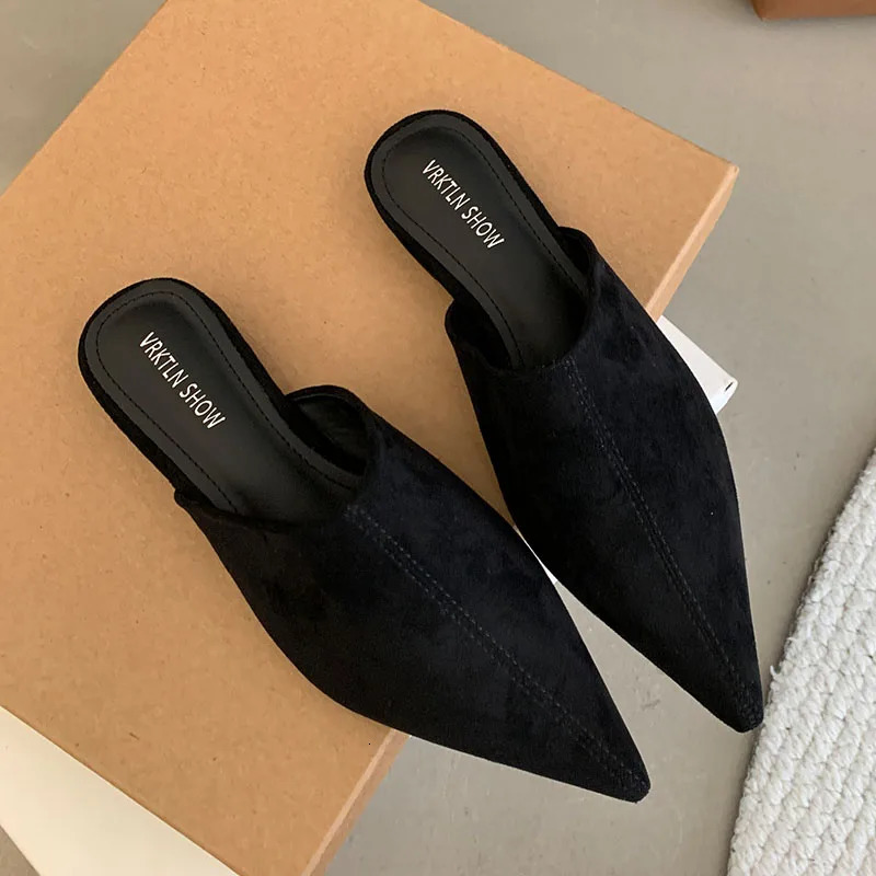 2025 Summer Beach Flats Ladies Slippers Shoes Fashion Pointed Toe Flats Slippers Women Mules Female Slides Sandals 250717