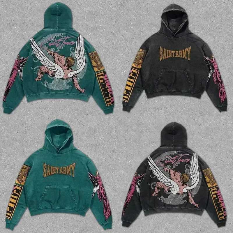 3D Printed Y2K Hoodies Punk Angel Eyes Men Autumn Winter America Retro Printed Trend Thin Fit Pullover Women Hoodie Couple New X250718