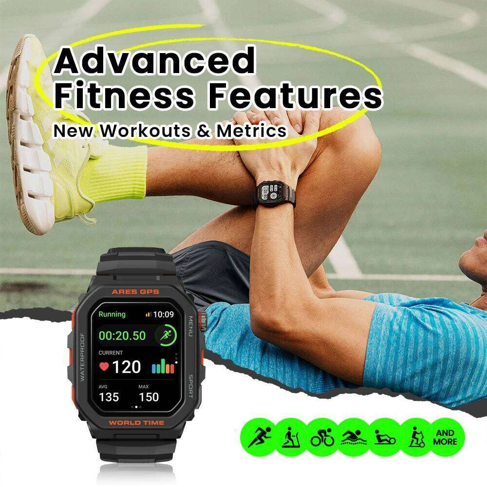 New Zeblaze Ares Smart Built-in Alexa & GPS Bluetooth Phone Calling Smartwatch Heart Rate SpO2 Fiess Tracking Watch free shipping