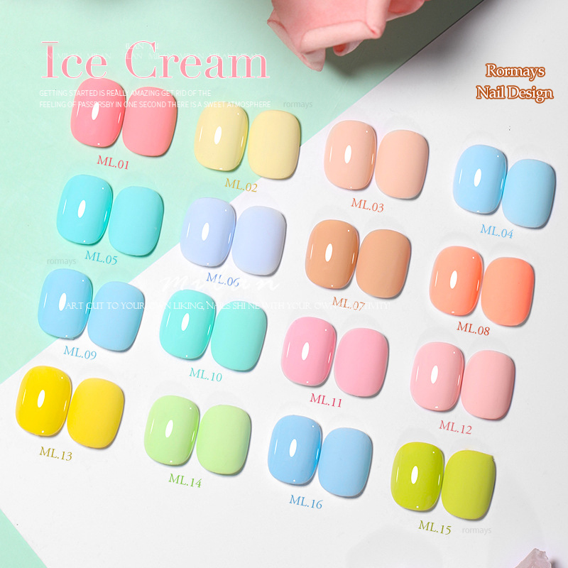 Rormays Macaron gel polishing 22 PCS mixed varnish semi permanent immersion color candy gel UV LED whitening summer salon primer Topcoat Nail Wholesal