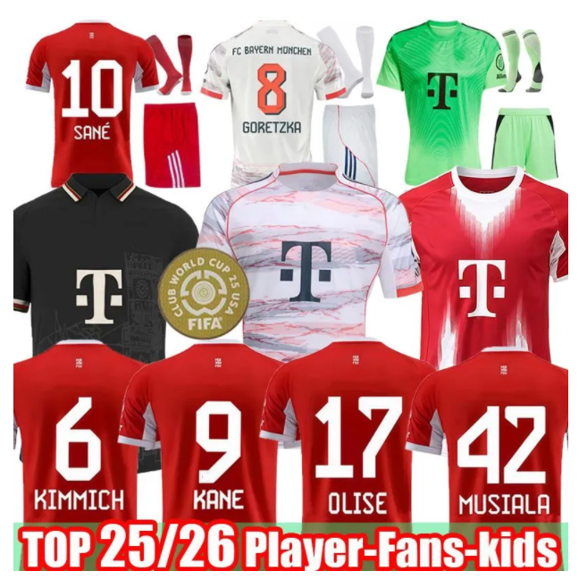 25 26 MANE soccer jersey BAYERNs munich FANS 2025 2026 SANE KIMMICH MULLER football shirt Men Kids sets MUSIALA Goretzka Gnabry DIER