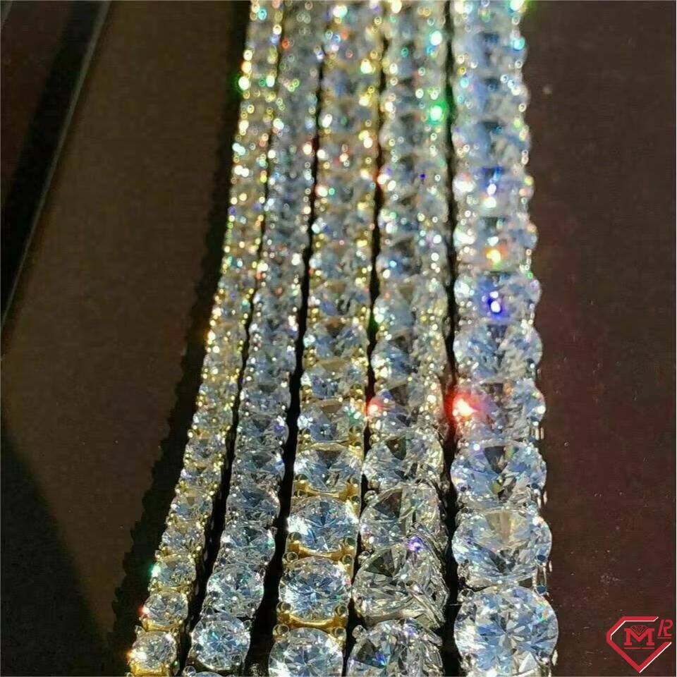 Gra Certificate 6mm Tennis Necklace Hiphop Vvs Iced Out Chain 925 Silver Moissanite Tennis Chain