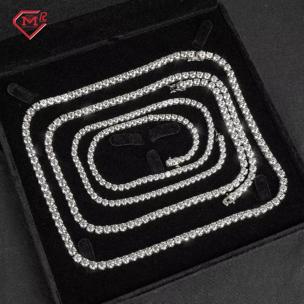Wholesale 3mm Tennis Chain Lab Grown Diamond Necklace Bracelet Jewelry IGI Certified 925 Silver Diamond Tennis
