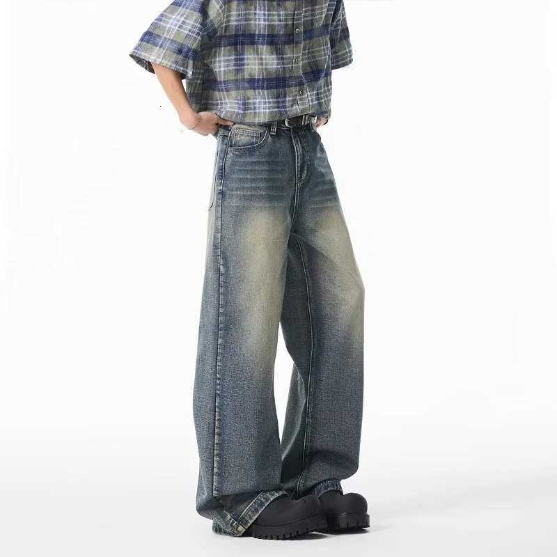 2025 New Retro Washed Straight-Leg Jeans For Men High Street Fashion Baggy Denim Pants Men Hip Hop Distressed Y2K Jeans X250718