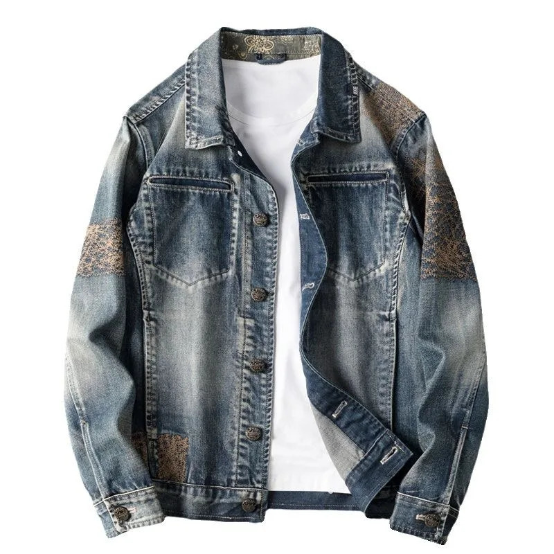 Spring Denim Coat Mens Retro Wash Slim Jacket European Heavy Youth y Top High Appearance Level Shop Sales 250703