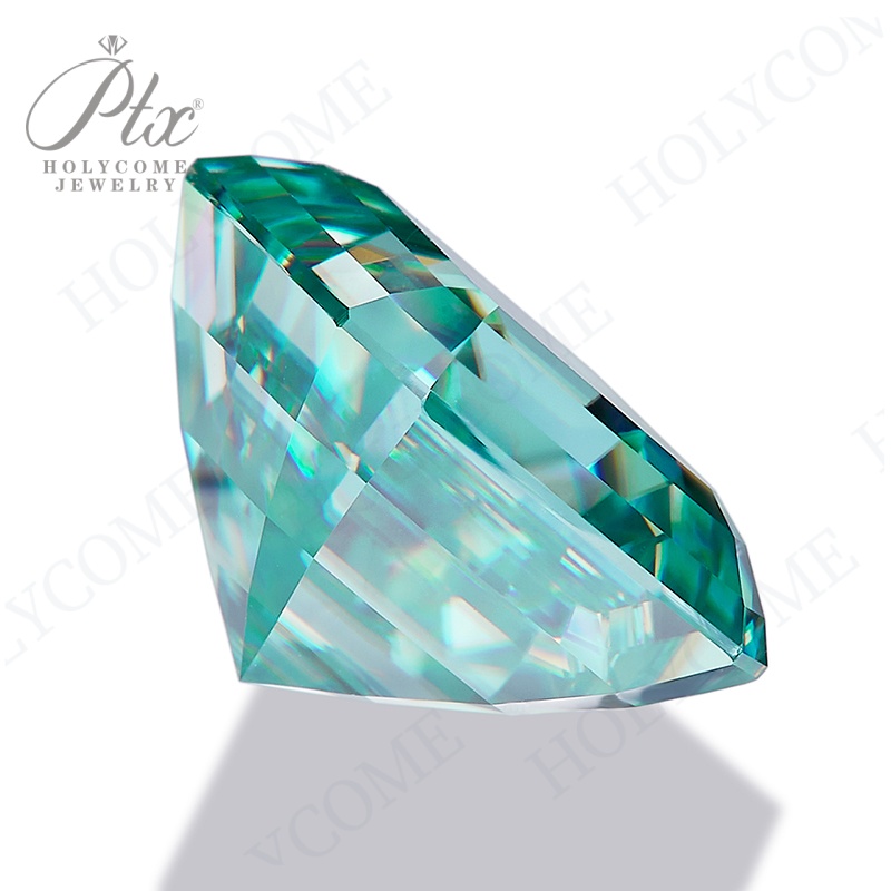 Aqua Blue Primary Color Loose Moissanite Asscher Shapes Brilliant Cut 1ct to 10ct All Sizes Colored Moissanite Gemstones for Jewelry Making