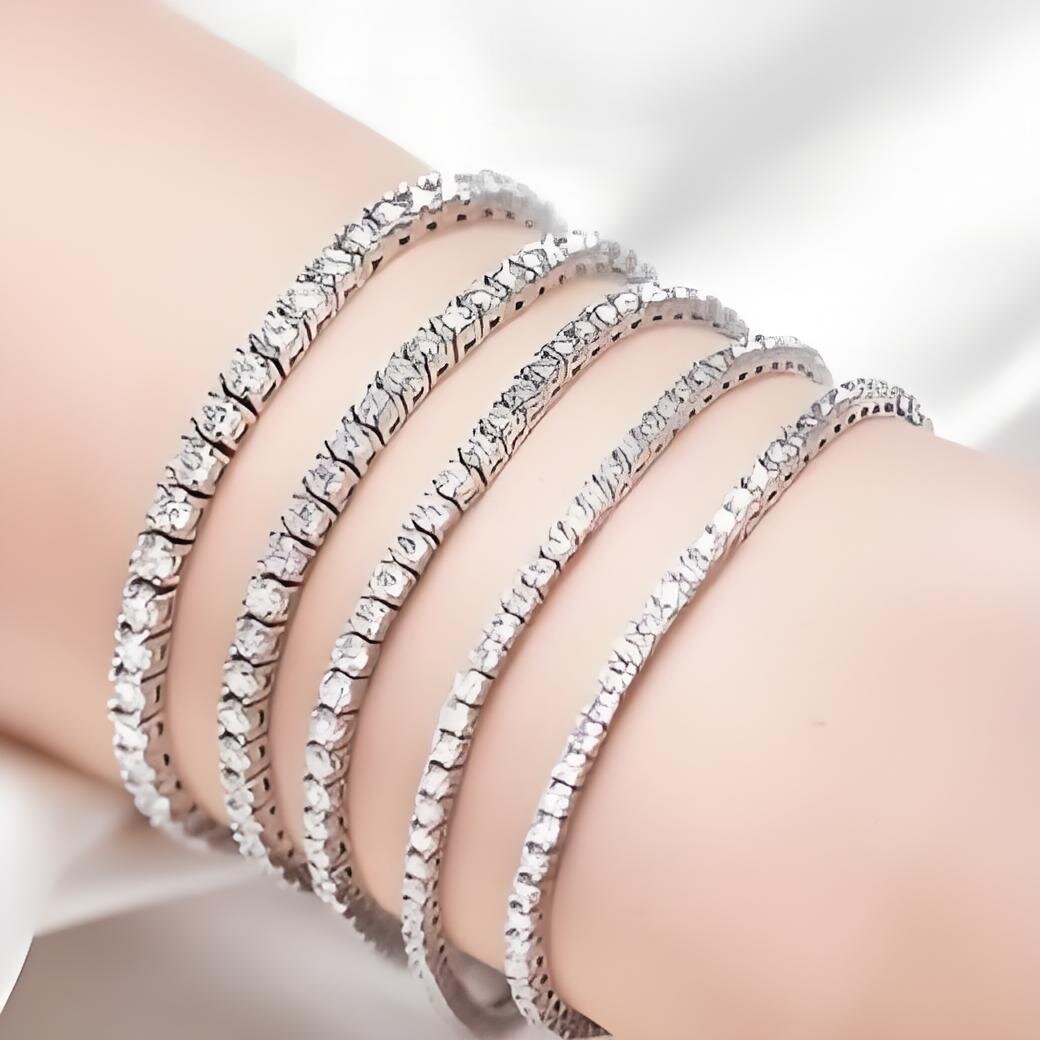 VOAINO 2CT 10K 14K Gold Jewelry Dia Tennis Chain HPHT Lab Grown Bracelet Free shipping