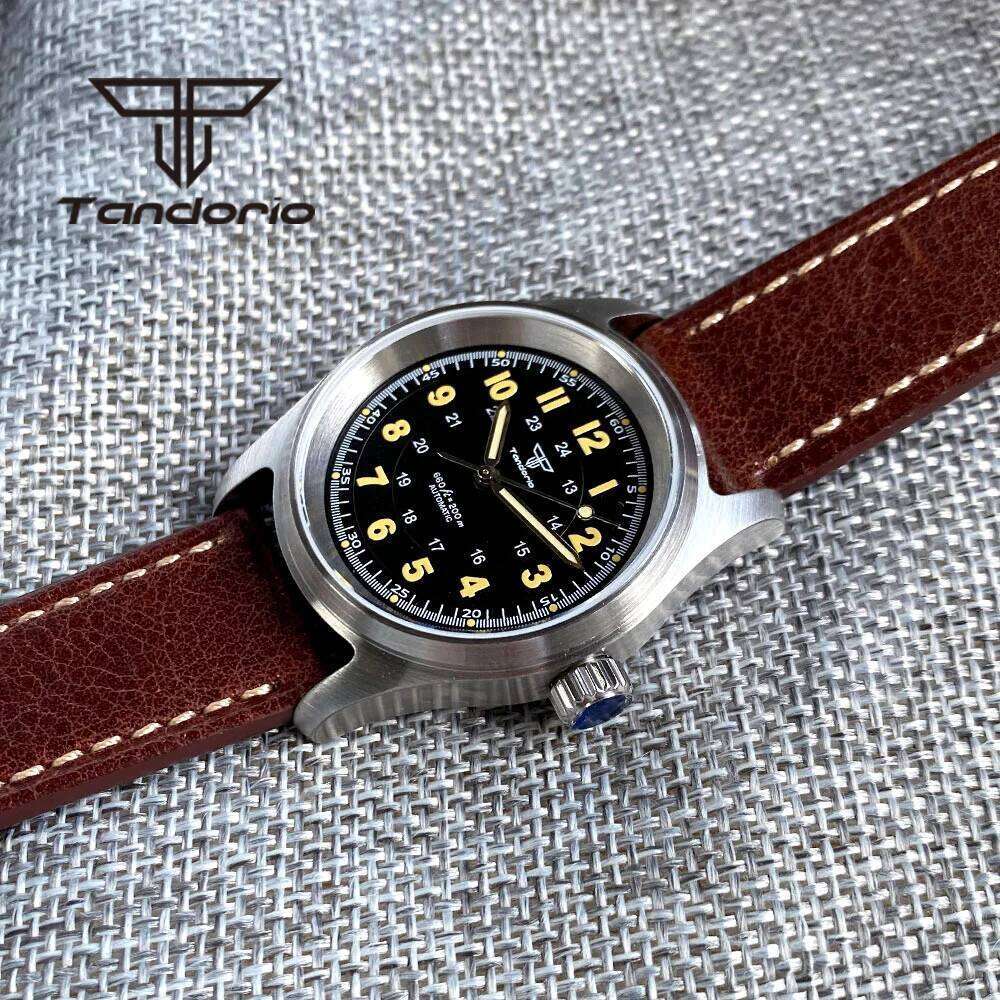 Tandorio 36mm Fashion 20BAR Automatic Dive Pilot Watch for Men Ladies NH35/PT5000/Miyota8215 Movt Sapphire Wristwatch Green Lume free shipping