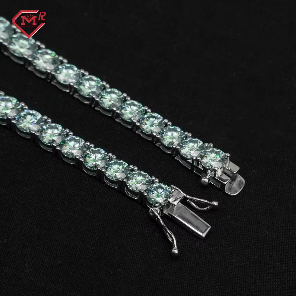 Green 4mm Tennis Necklace Bracelet Luxury Hiphop Jewelry Pass Tester Vvs Iced Out Moissanite Tennis Chain