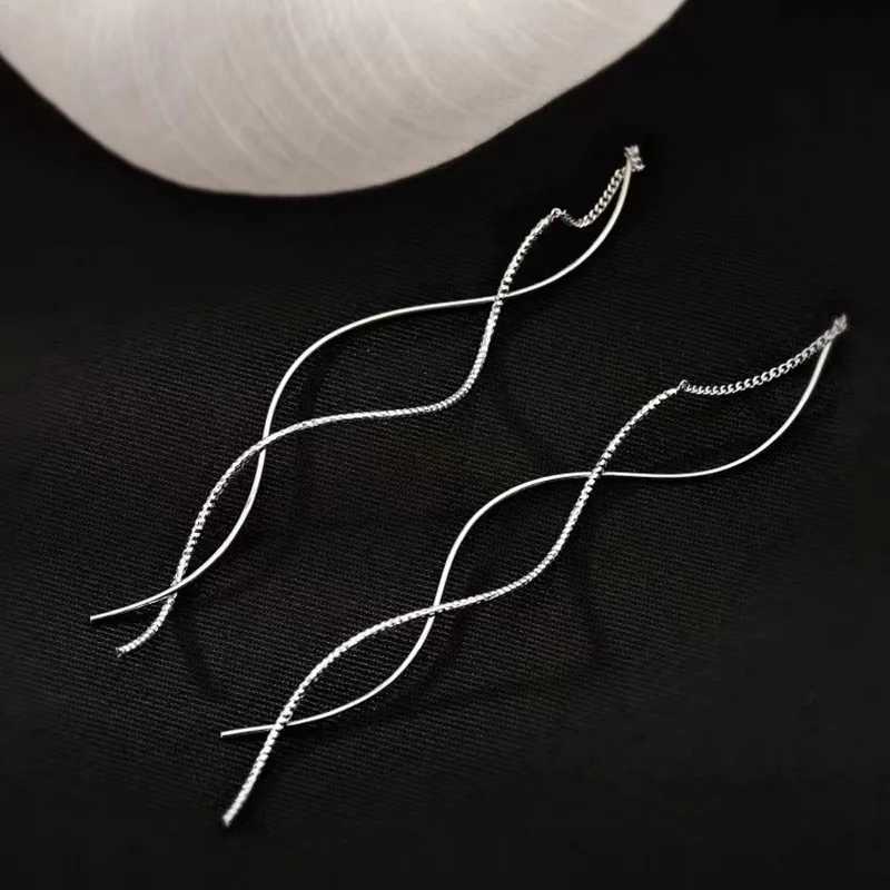 Minimalist Long Wavy Fringe Earrings New Wen Fashionable Hanging Earrings High-End Jewelry Minimalist Accessories Gifts X250718