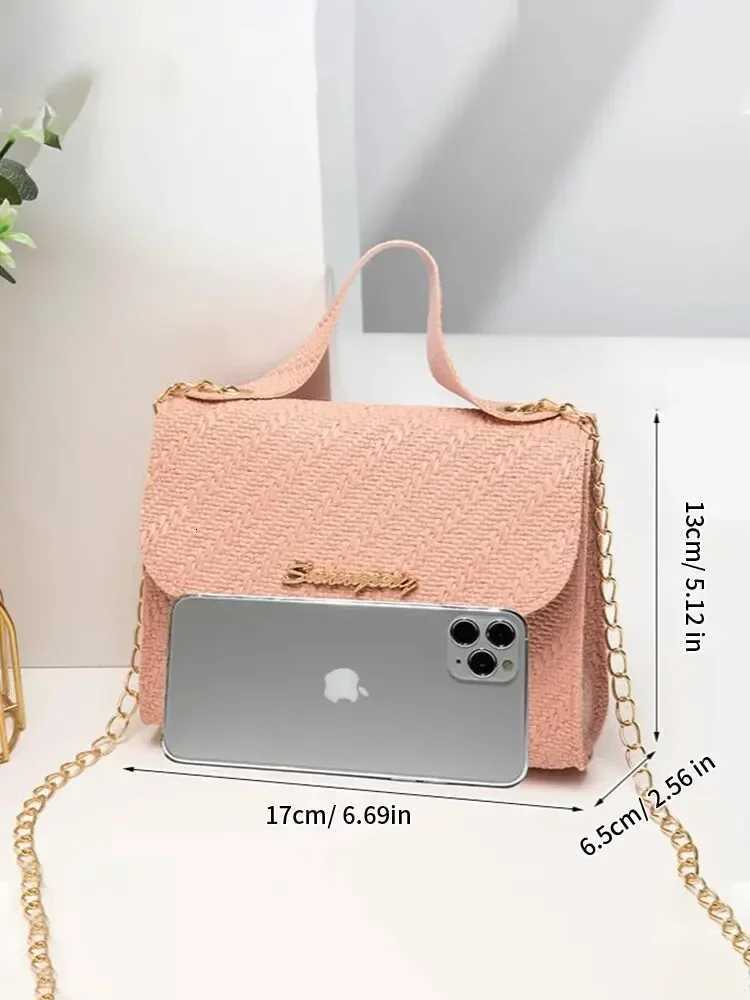 Embossing Chain Square Bag PU Leather Large Capacity Shoulder Crossbody Cell Phone Bag for Women purses and handbags Y250717
