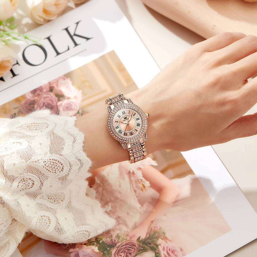 OLEVS Original Dia Watch for Women Fashion Elegant Stainless Steel Waterproof Quartz Wristwatch Ladies Dress Watches free shipping