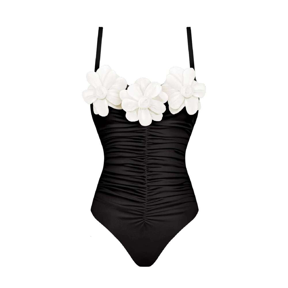 Black White Flower Bikini Set With Cover Up Woman Swimsuit Sexy Swimwear High Waist Biquini Pink Bathsuit Beach Outfit