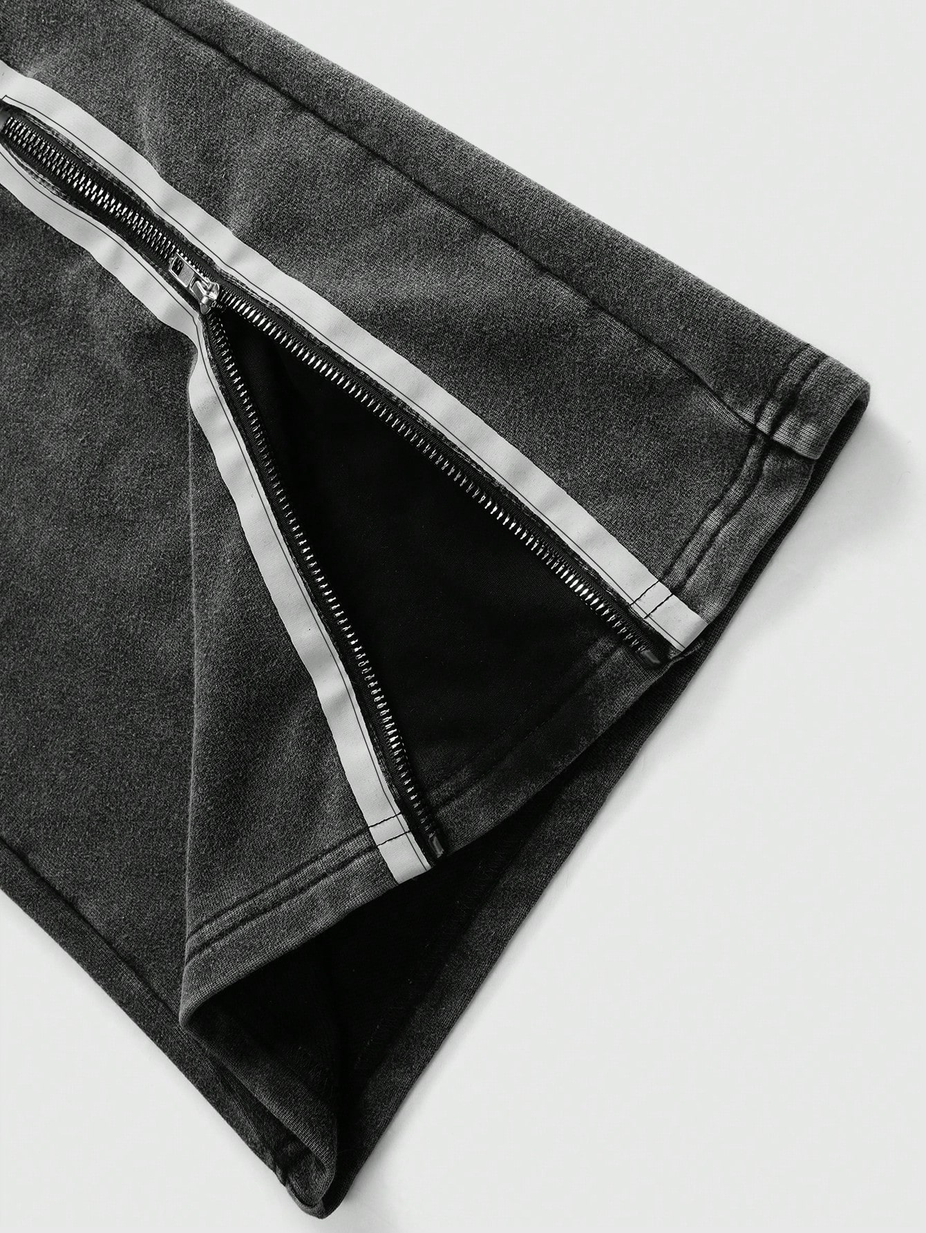 Streetrush Cotton Men's pants Plain Color Patchwork Front Drawstring Pocket Casual Sweat pants Drawstring Waist Printed Wide Leg Fashion Sweatpan