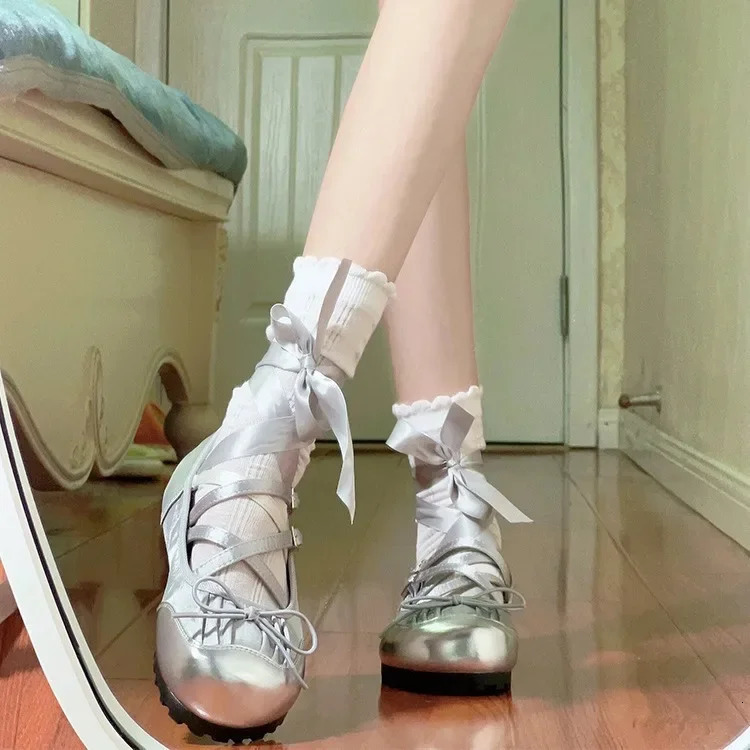 Women Ballet Flats Shoes Fashion Elegant Cross Strap Ladies Outdoor Dress Shallow Ballerina Shoes 250717