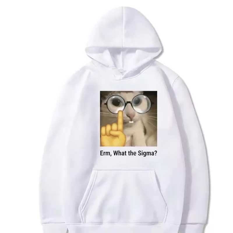 Um What Sigma? Funny Meme Sport Hoodie for Men Women Silly Cat Humor Printed Fashion Tops Fce Sweatshirt Winter Hoodie XJ250717
