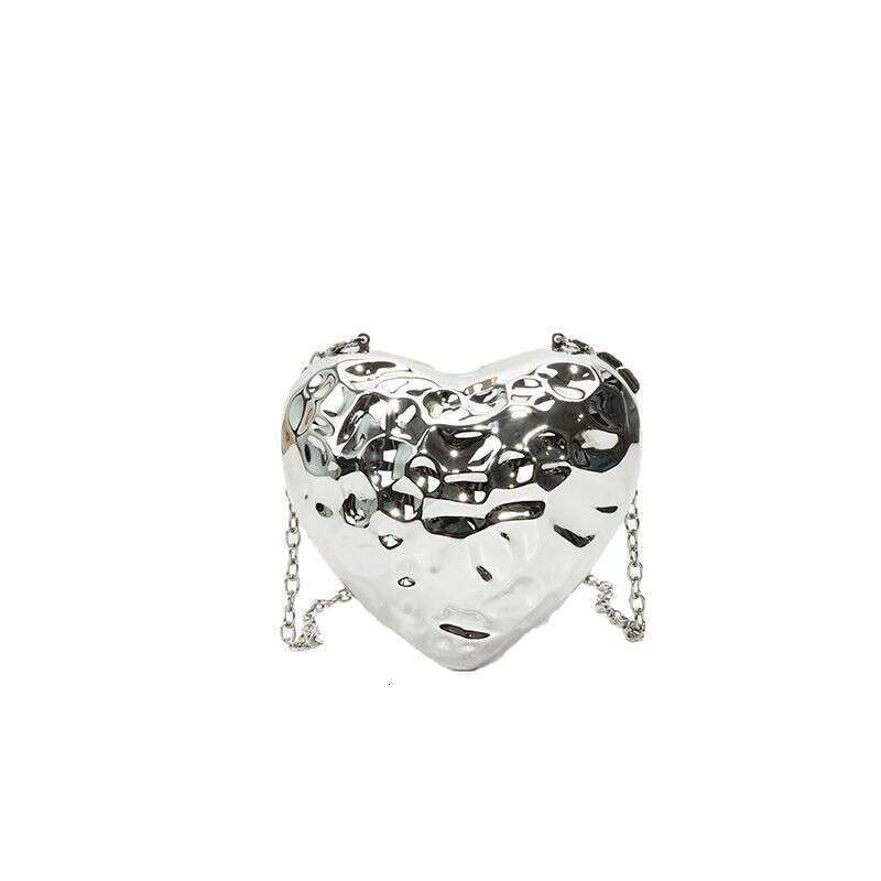 Shiny Heart-Shaped Meteorite Acrylic Ice Crack Box Lipstick Evening Single Shoulder Crossbody Bag