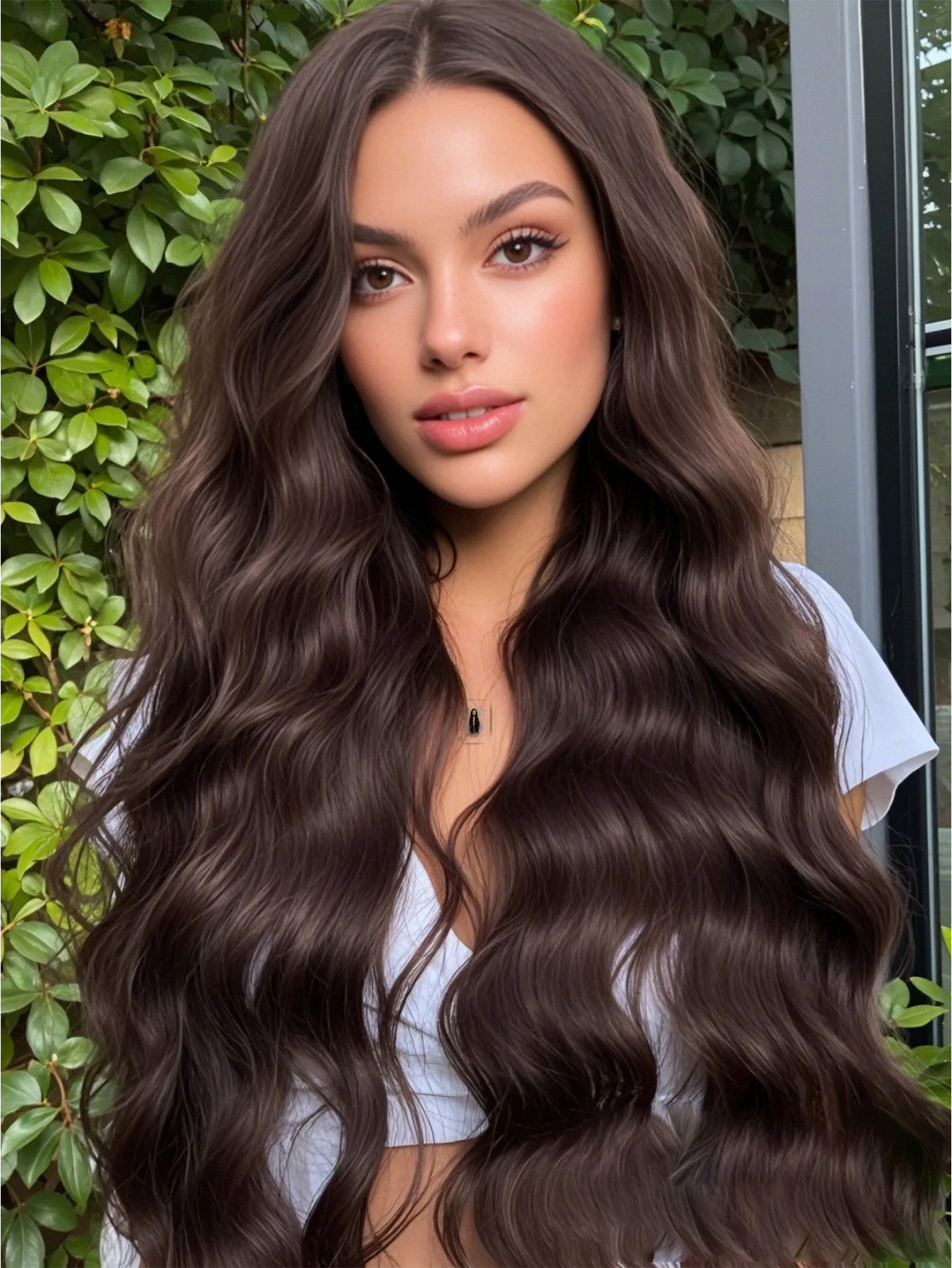 Rebecca Fashion Synthetic 13*4*1 Lace Front Wigs For Women 28 Inch Highlight Honey Brown Body Wave Wig Lace Wig