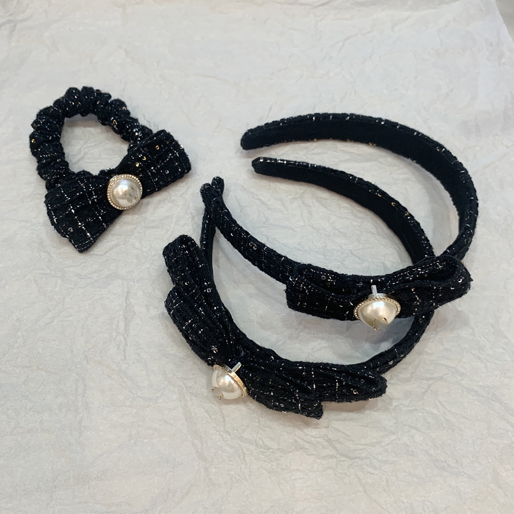 Designer Party Favor Pearl Bowknot Hair Clasp Hair Accessories Vintage Headband Hair Tie Velet C for Birthday Christmas Wedding