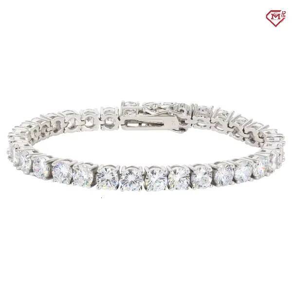 In Stock Tennis Bracelet 6mm 925 Sterling Silver Iced Out Men Bracelet Hiphop VVS Moissanite Tennis Chain