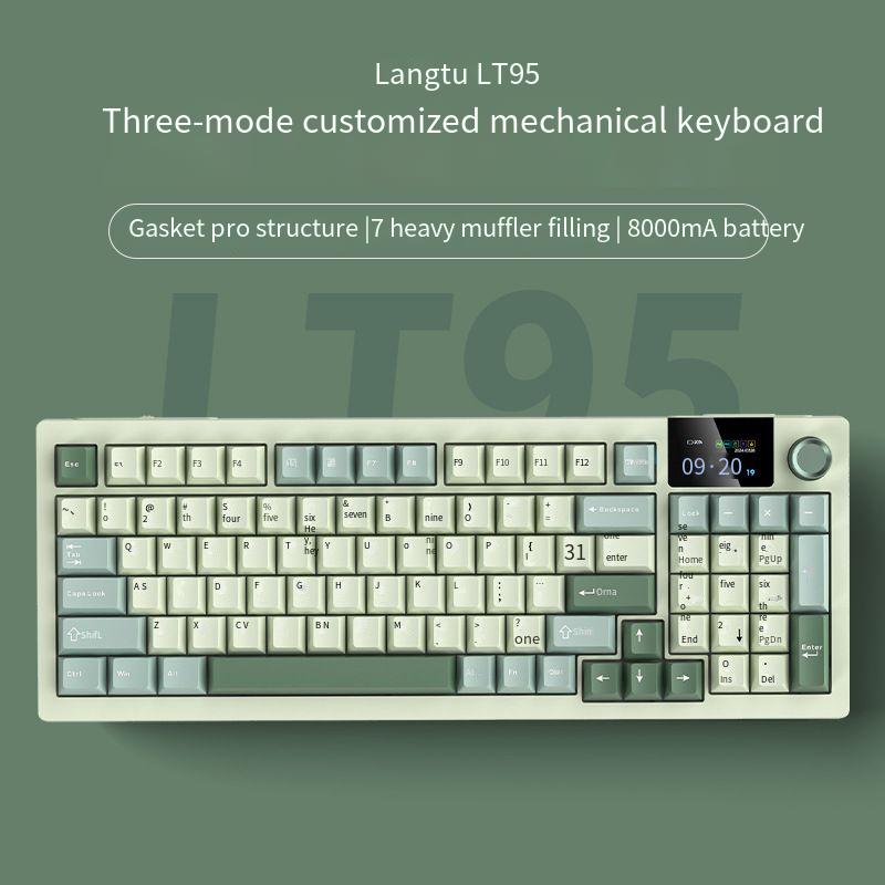 Designer Famous Brand Langtu LT High Value Gaming E Sports Mechanical Customizable Tri Mode Wireless Bluetooth Typing Office Keyboard