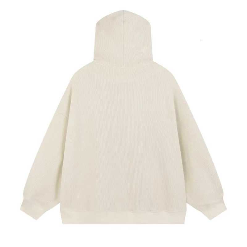 American Vintage Goth Corduroy Zip Up Hoodies For Men Hip Hop Fashion Foam Print Jacket Womens Y2K Streetwear Sweatshirts XJ250714