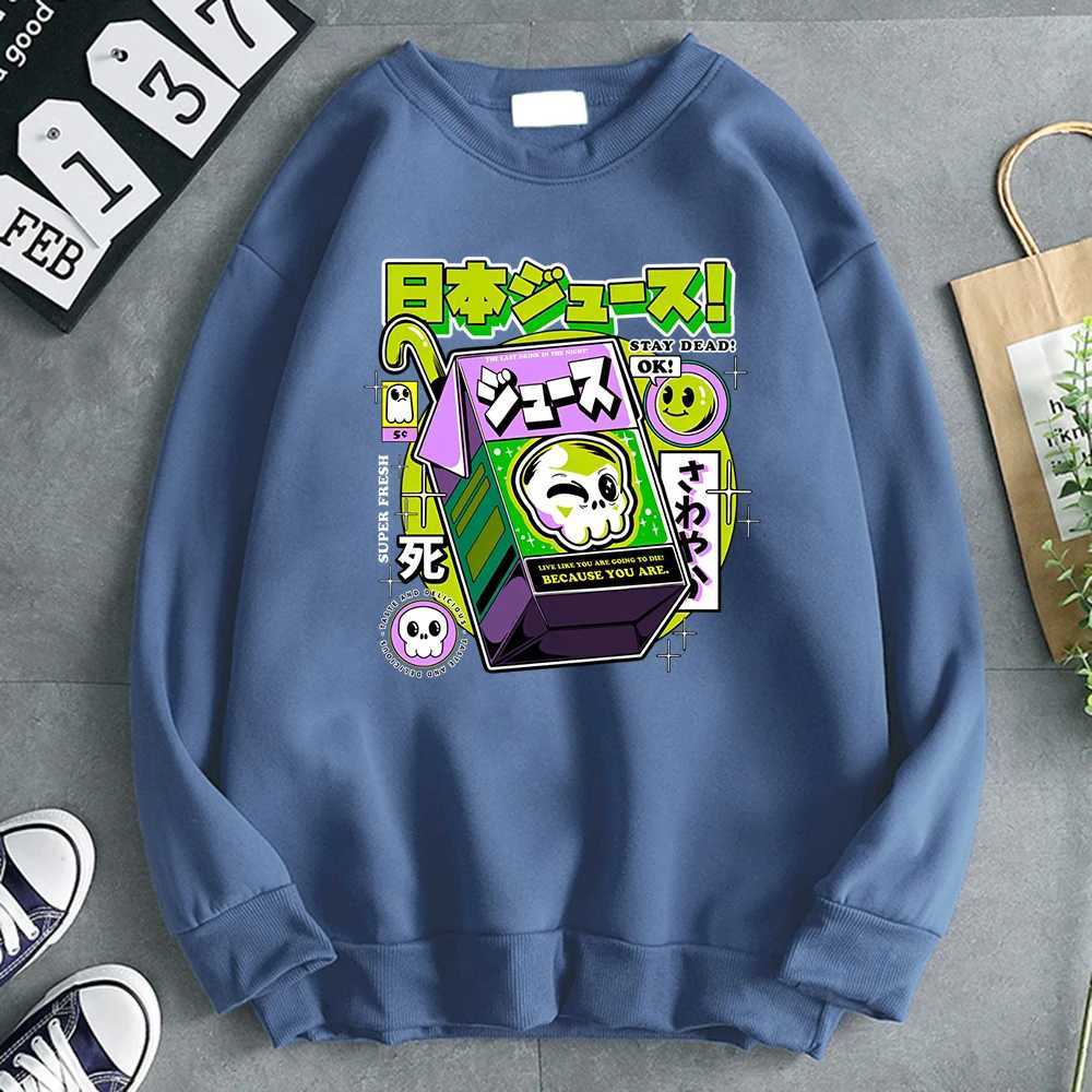 Autumn Simple Women Sweatshirts Skull Poison The Last Drink In The Night Print Hoodie Fce Soft Pullover Loose Warm Clothes XJ250717