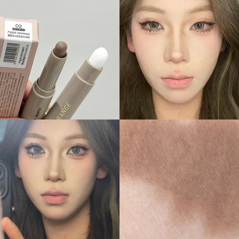 Nose Shadow Bronzer Contouring Makeup Pen Natural Grey Brown Three-dimensional Face Matte Shadow Cream Contour With Brush Makeup 250717