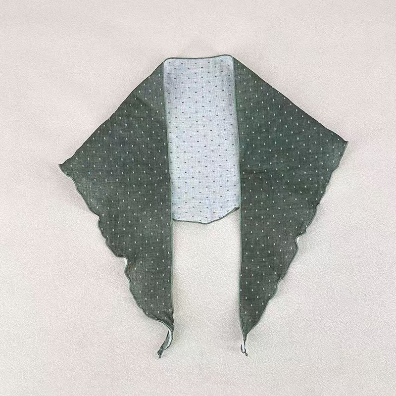 T1245 headscarf silk scarf spring and summer thin small neck scarf ribbon hairband double-sided dot triangle scarf all-match