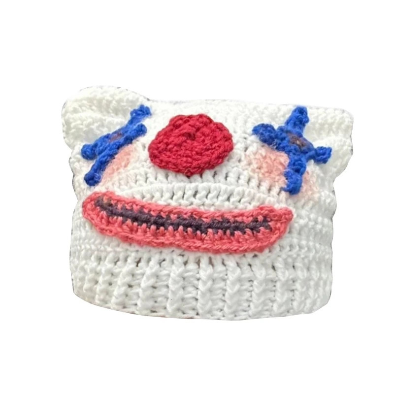 Novelty Knit Cartoon Hat for Female Girl Funny Clown Hat Winter Warm Hat Beanie Outdoor Shopping Cycling Casual Cap 250717
