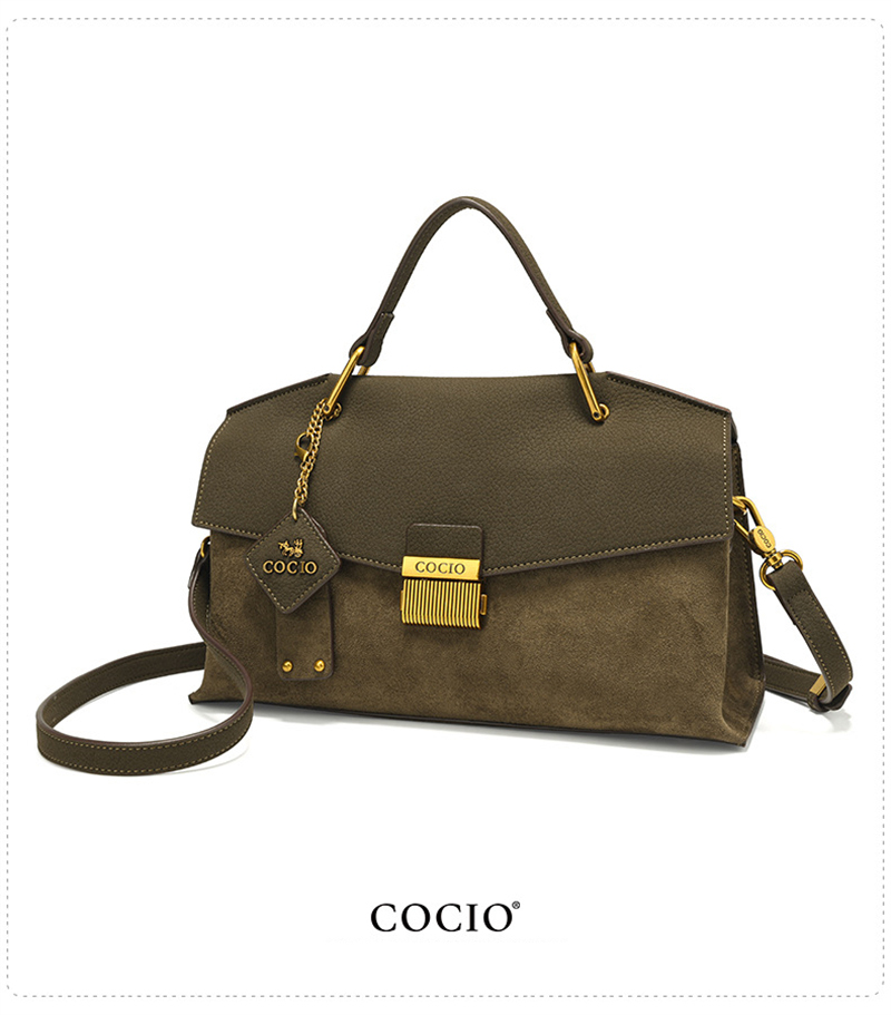 COCIO new designer matte leather high-quality lock buckle fashionable versatile hot shoulder crossbody bag free shipping