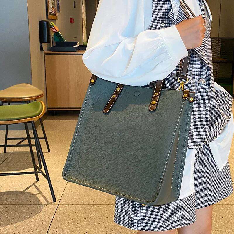 Genuine Leather Women Large Capacity Handbag Tote Bag fashion female Crossbody ladies High quality commuter bag
