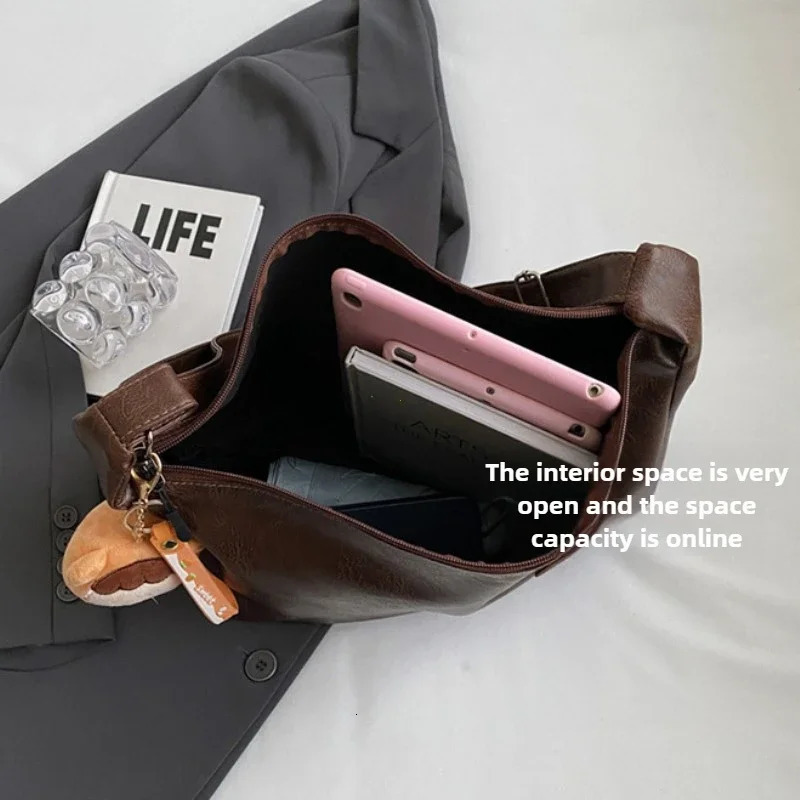 Trendy Women Crossbody Bag Retro PU Leather Dumpling Shoulder Bag Fashion Large Capacity Tote Bag Lightweight Handbags 250715