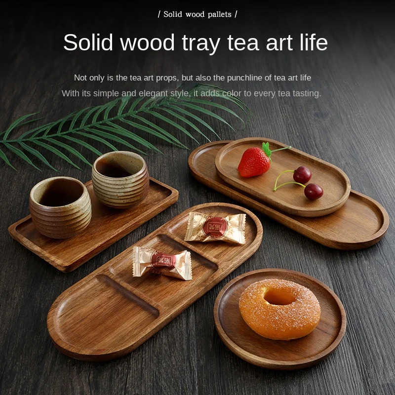 Japanese Solid Wood Fruit Plate Wooden Tray Multi-Size High-Value Fruit Tray Snack Plate M250718