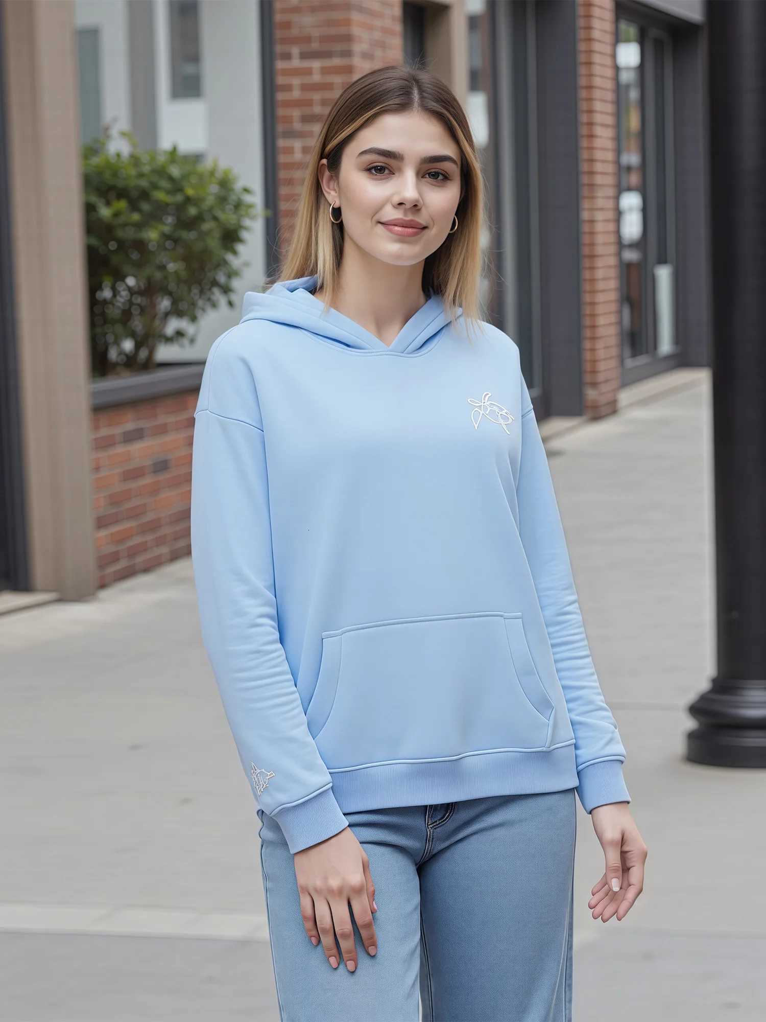 Womens Ocean-Inspired Hoodies with Sea Creature Print Long Sleeve Oversized Sweatshirts for Casual Streetwear Fashion XJ250717