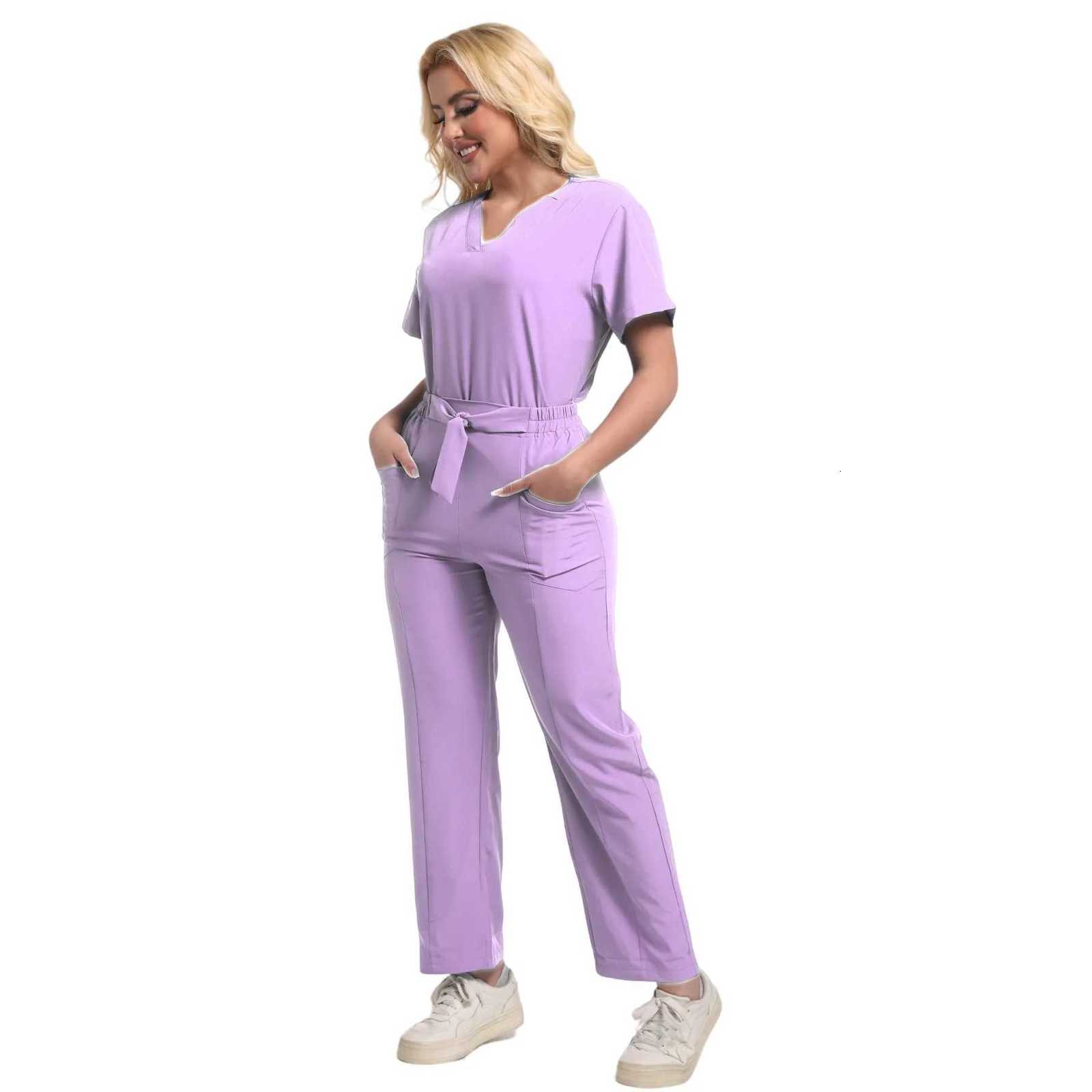 Slim Fit Medical Uniforms Women Scrubs Sets Hospital Dental Clinic Beauty Salon Spa Workwear Clothes Suits Nurses Accessories Z250718