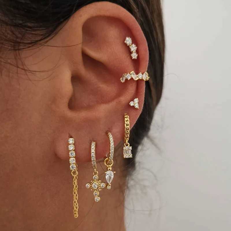 100 Gold Plated Earrings Set for Women Boho Zircon Womens Clip Stud Hoop Drop Dangle Earrings 2022 Fashion Jewelry X250718