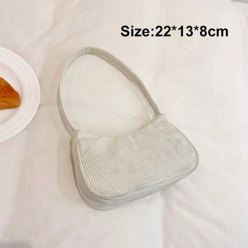 Underarm Bag Womens Half Mo Shoulder Bag Fi Solid Color Small Handbags For Women New Zipper Corduroy Cluh XJ250718