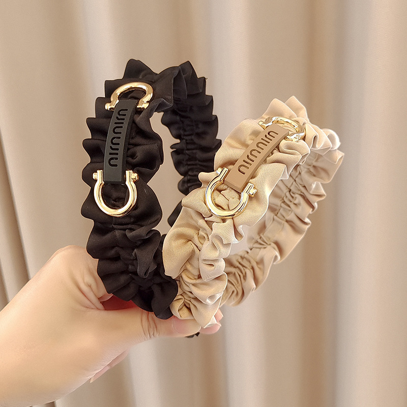 High Crown Wrinkle Hairband for Women 2024 Korean Internet Celebrity New Accessory Face Washing Headband Fashion Hair Ornament ddmythur