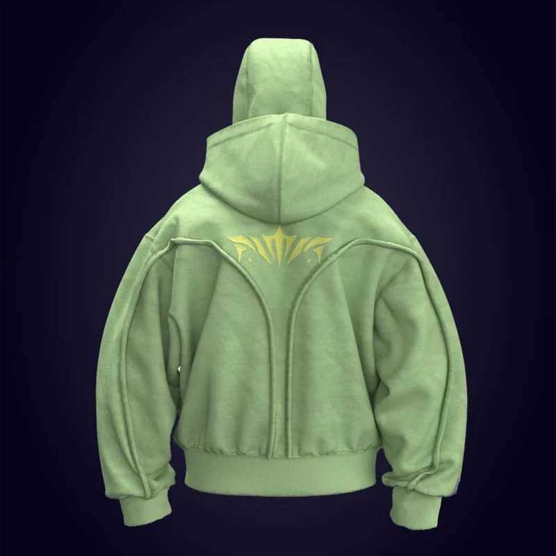 2K Windproof Mask Hoodie Zip Up Double Hat Balaclava Embroidery Streetwear Retro Gothic Heavyweight Unisex Oversize Sweatshirt X2507181